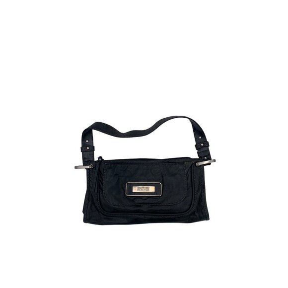 Kenneth Cole Reaction Black Leather Shoulder Bag - Picture 1 of 11